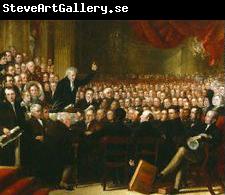 Benjamin Robert Haydon Oil painting of William Smeal addressing the Anti-Slavery Society at their annual convention